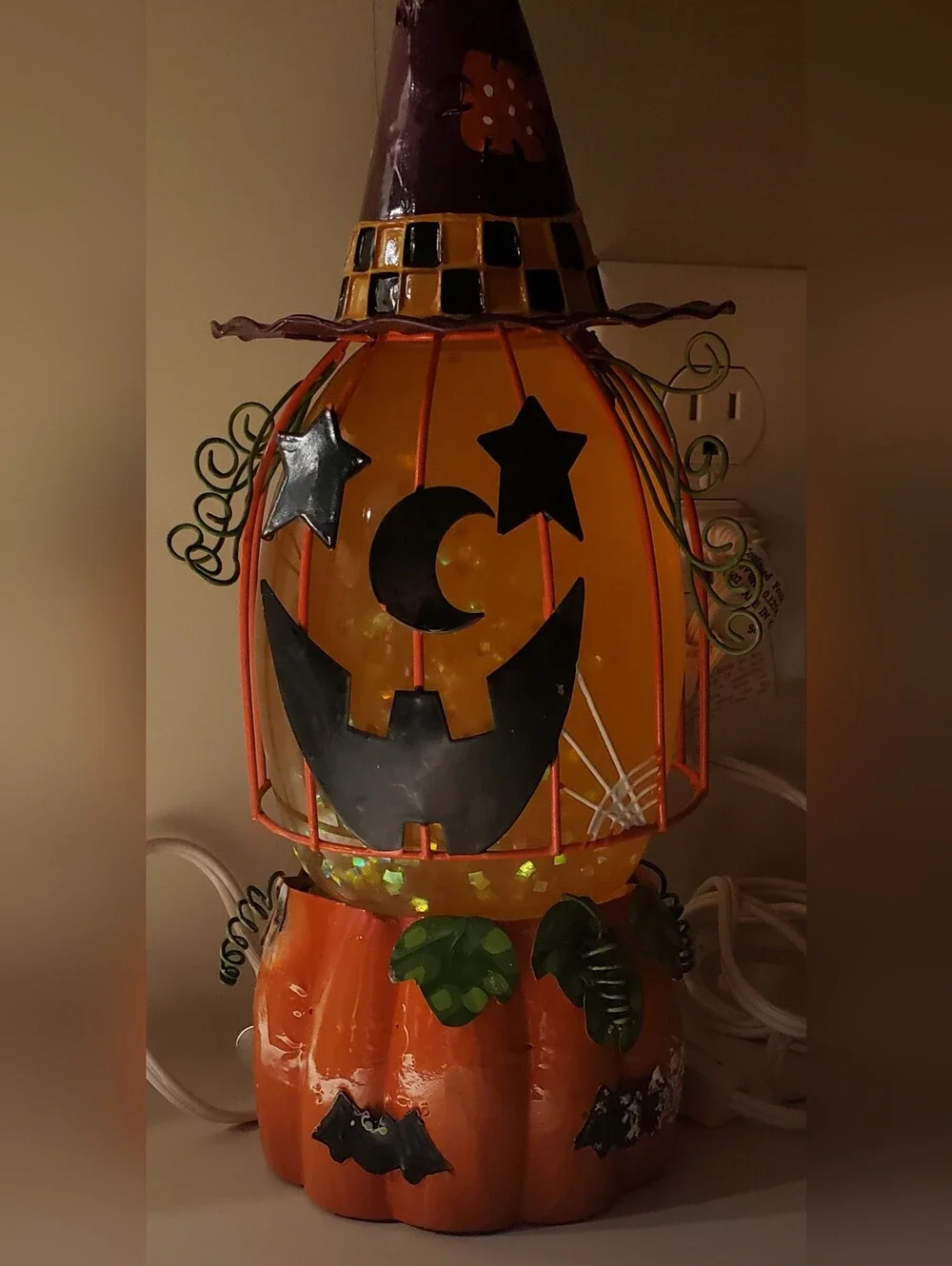 Vintage JCPenny Home Collection Pumpkin Aqua Lamp